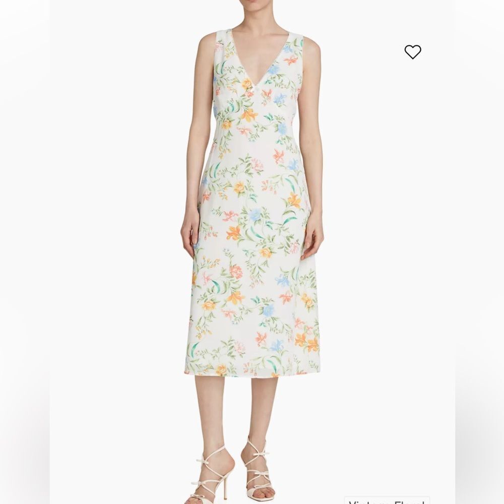 NEW Wayf Dahlia Floral Midi-Dress in Vintage Floral Size M